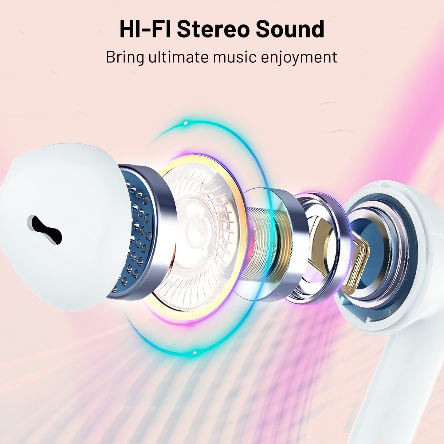 MyDepot Wireless Headphones with 40Hrs Battery Life, Deep Bass, Wireless Charging Case, LED Display, Waterproof Mic - For Phone, Tablet, TV