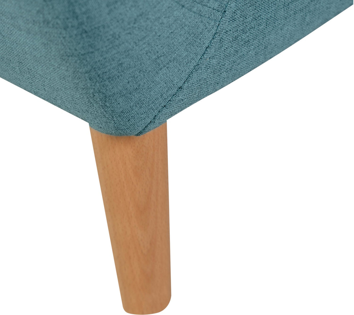 Calla 73.62" Linen-Look Fabric Condo Size Sofa with Button Tufting and Wood Legs - Blue | Sofa Calla de 73,62 po de format condo en tissu d’apparence lin avec capitonnage et pattes en bois - bleu