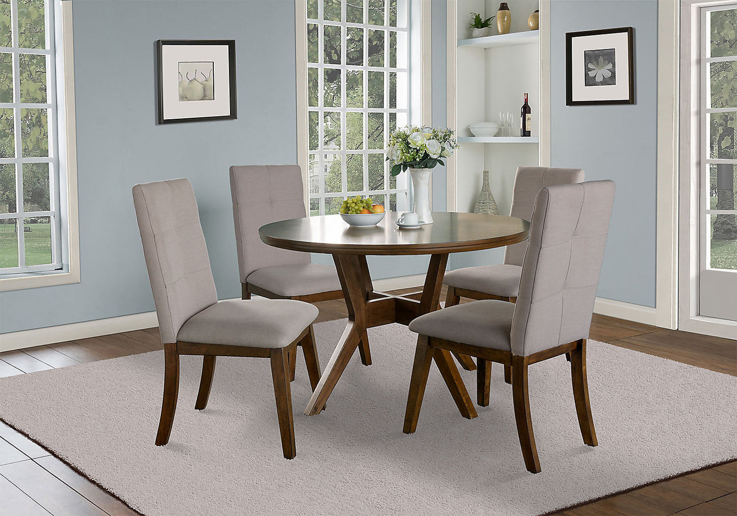 Chelsea Dining Table, 48"W Round - Walnut Brown | Table de salle à manger ronde Chelsea de 48 po (L) - brun noyer