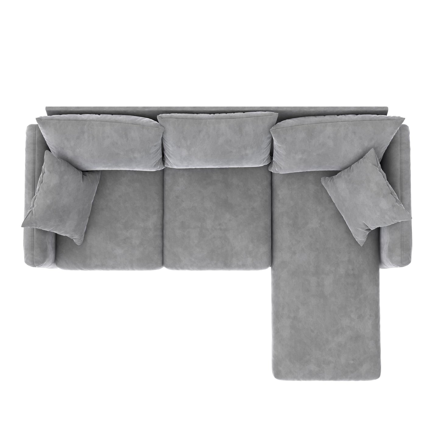Novogratz Magnolia Reversible Sectional Sofa with Pillows - Grey|Sofa sectionnel réversible Magnolia de Novogratz avec coussins - gris