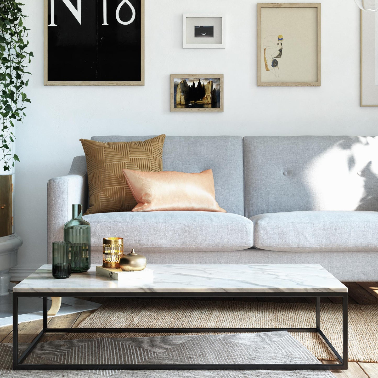 Mr. Kate Tess Linen Sofa - Light Grey|Sofa Tess de Mr. Kate en lin - gris clair