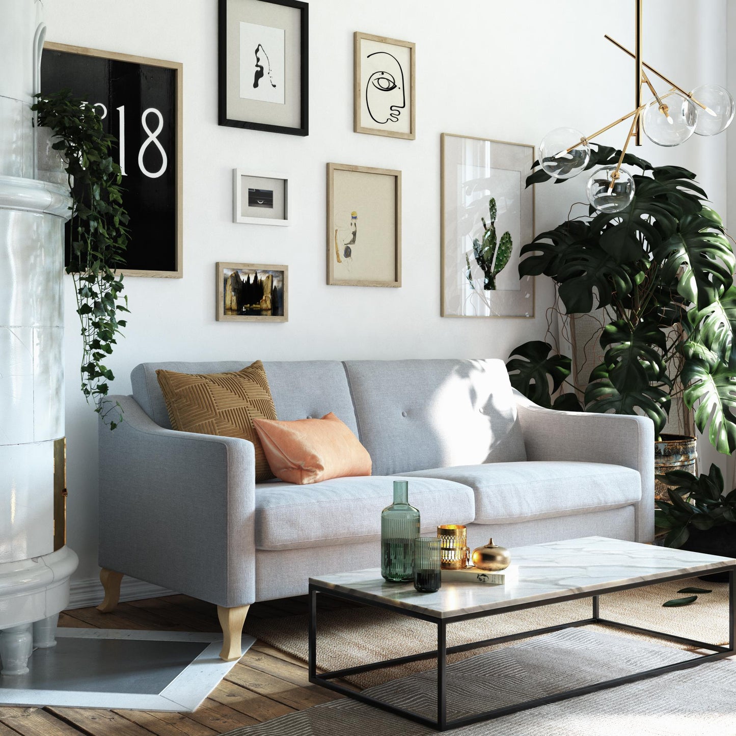 Mr. Kate Tess Linen Sofa - Light Grey|Sofa Tess de Mr. Kate en lin - gris clair