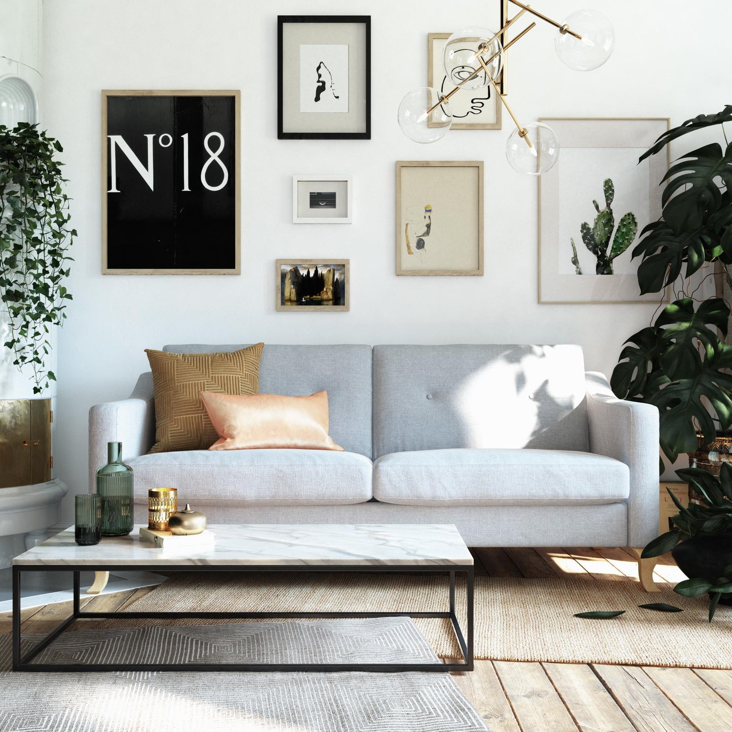 Mr. Kate Tess Linen Sofa - Light Grey|Sofa Tess de Mr. Kate en lin - gris clair