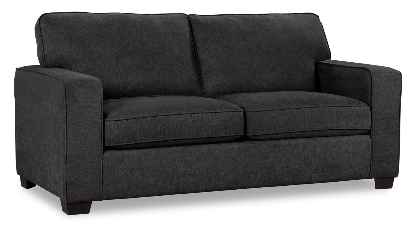 Made in Canada Fiona 74" Chenille Fabric Sofa with Track Arms - Grey | Sofa Fiona de 74 po fabriqué au Canada en tissu de chenille avec accoudoirs rectilignes - gris
