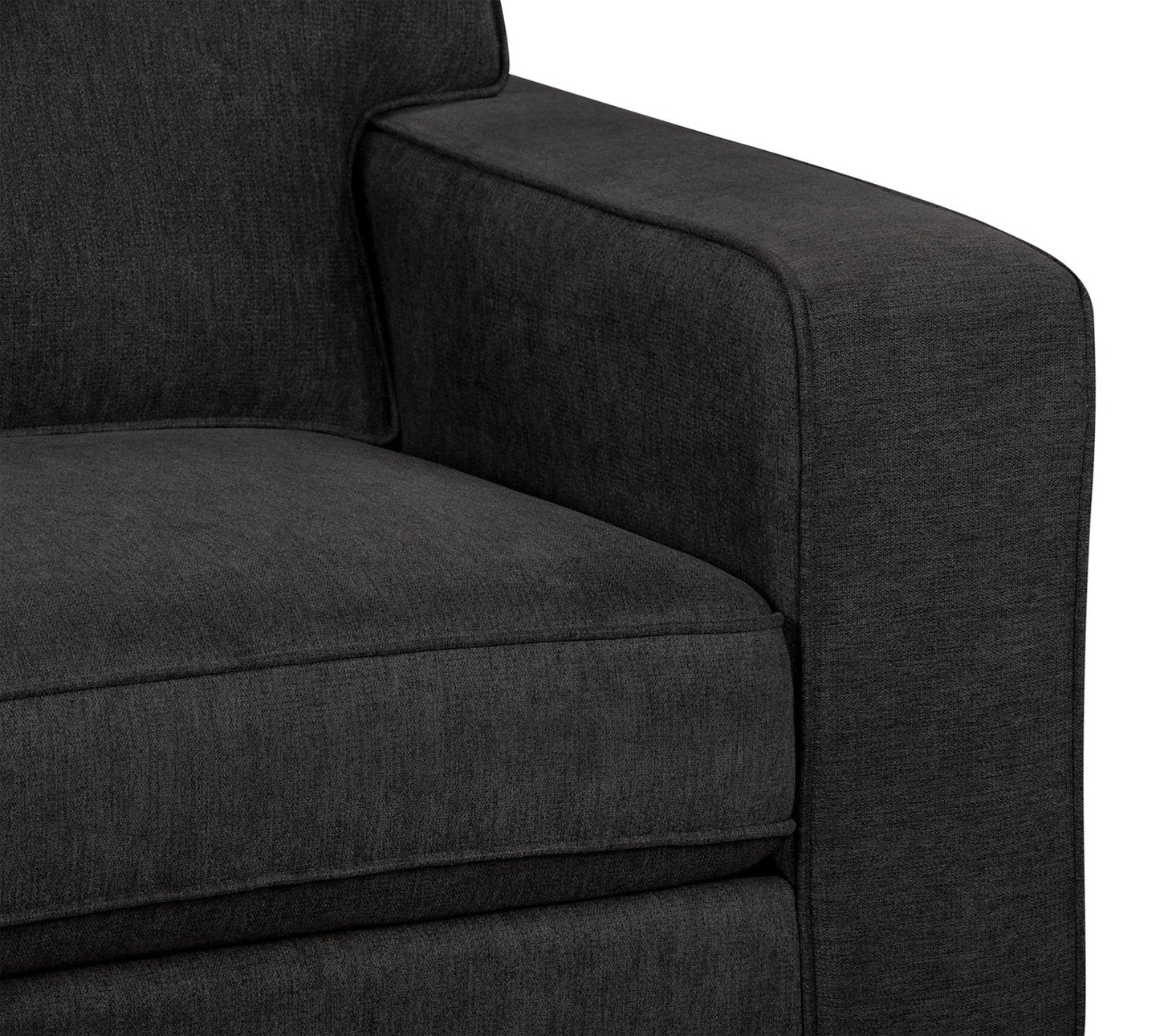 Made in Canada Fiona 74" Chenille Fabric Sofa with Track Arms - Grey | Sofa Fiona de 74 po fabriqué au Canada en tissu de chenille avec accoudoirs rectilignes - gris
