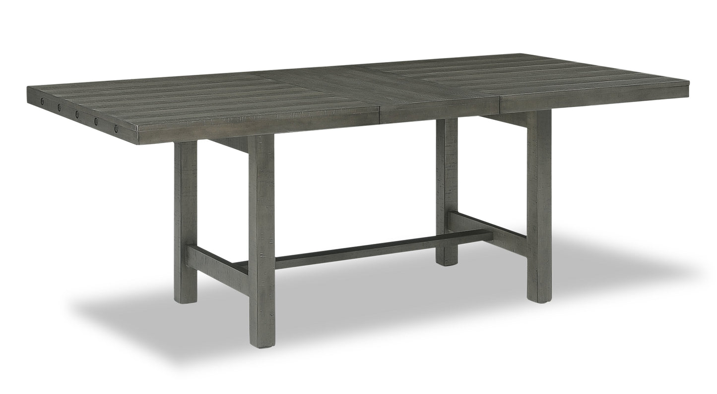 Alto Dining Table with 65-83"W Extension, Trestle Base - Grey | Table de salle à manger Alto de 65 po à 83 po (L) avec rallonge et base à tréteaux - grise