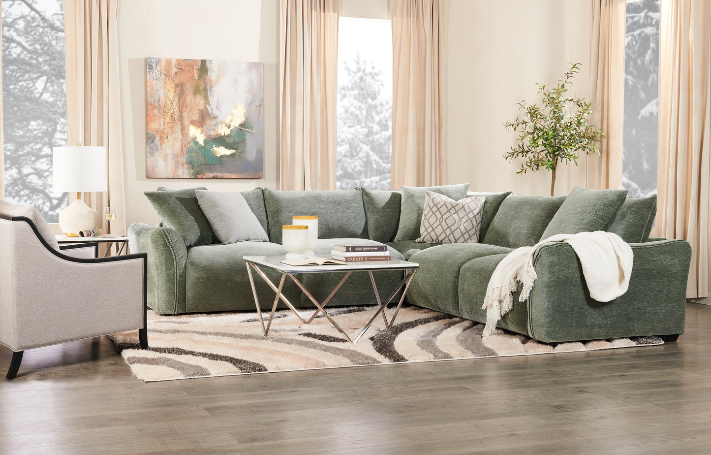 Amanda 31.5" Modern Square Coffee Table - White Marble Top with Chrome Metal Base|Table à café carrée moderne Amanda de 31,5 po - dessus en marbre blanc avec base en métal chromé