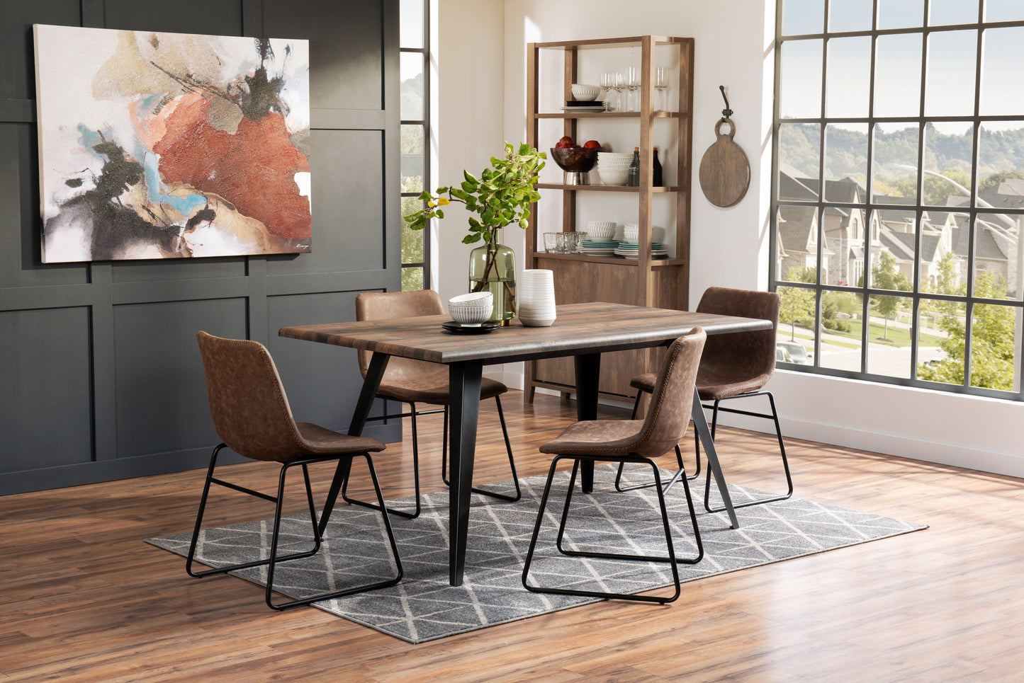 Amos Dining Table, Metal, 60"W - Grey | Table de salle à manger Amos de 60 po (L) en métal - grise