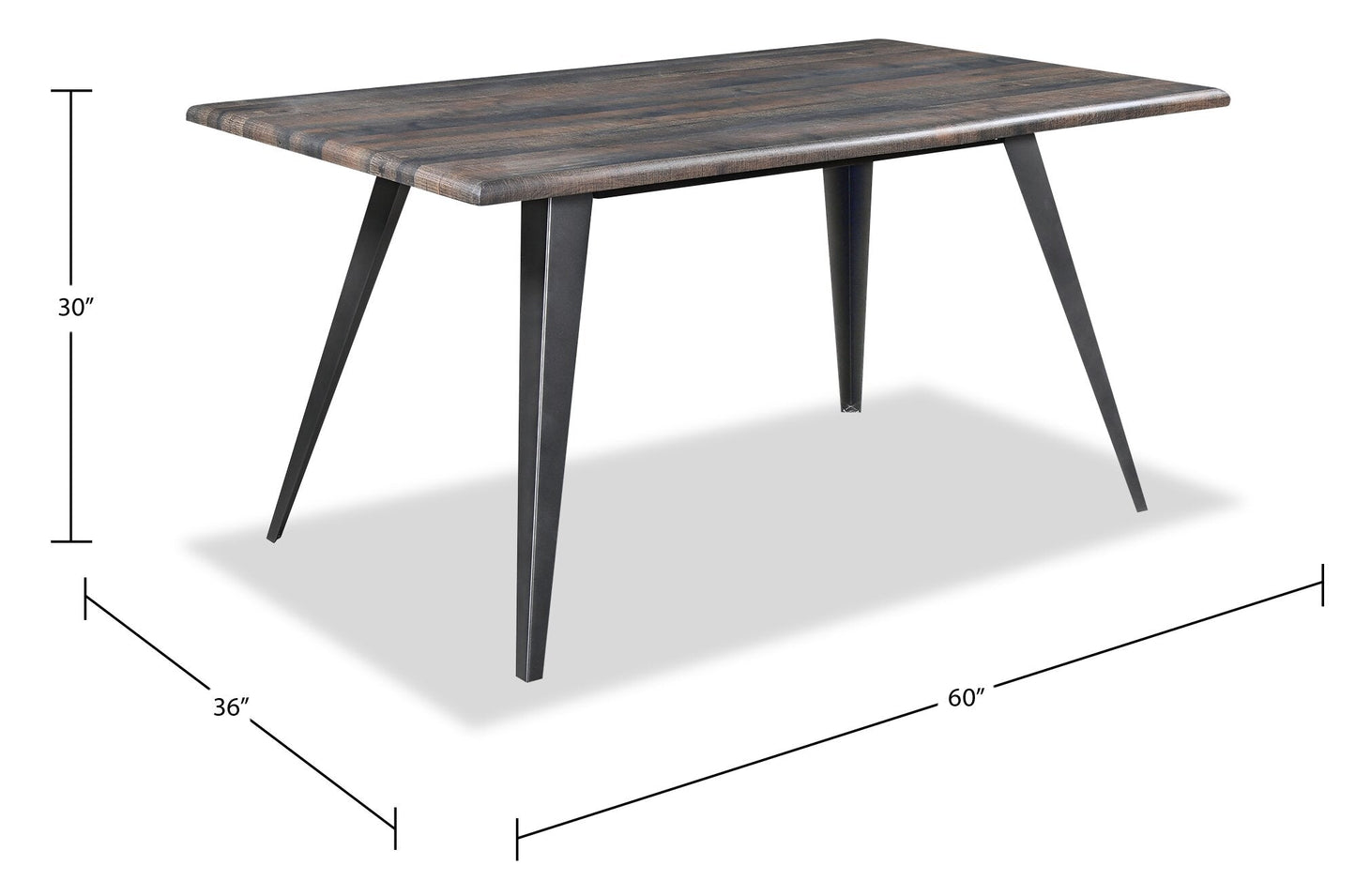 Amos Dining Table, Metal, 60"W - Grey | Table de salle à manger Amos de 60 po (L) en métal - grise