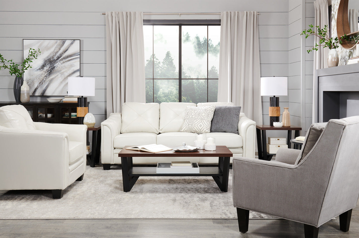 Andi 84" Leather-Look Fabric Sofa with Button Tufting - Beige | Sofa Andi de 84 po en tissu d’apparence cuir avec capitonnage - beige