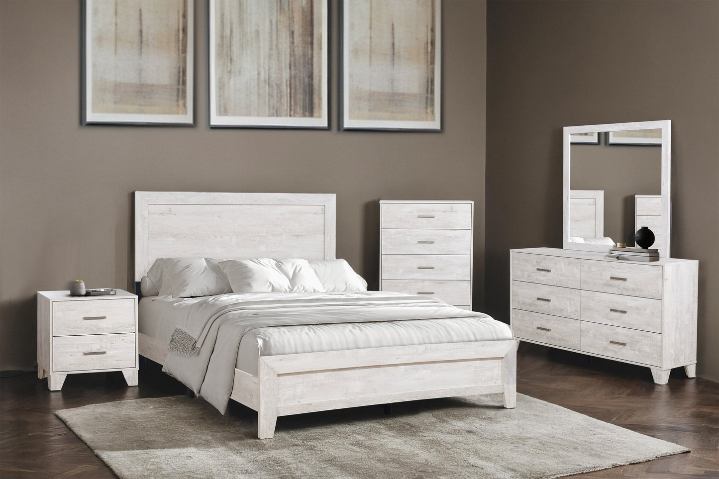 Arbor Bedroom Chest of Drawers, 5-Drawer, 31.5"W x 48.4"H - Driftwood White | Commode verticale de chambre à coucher Arbor de 31,5 po (L) x 48,4 po (H) à 5 tiroirs - bois de grève blanc