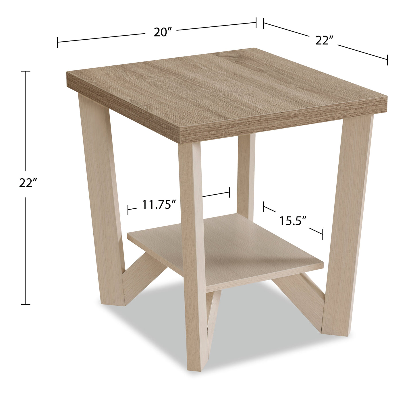 Arika 47.5" Modern 3-Pack Coffee + 2 End Tables with Shelf - Ivory |Ensemble 3 tables modernes Arika de 47,5 po (table à café et 2 tables de bout) avec tablette - ivoire