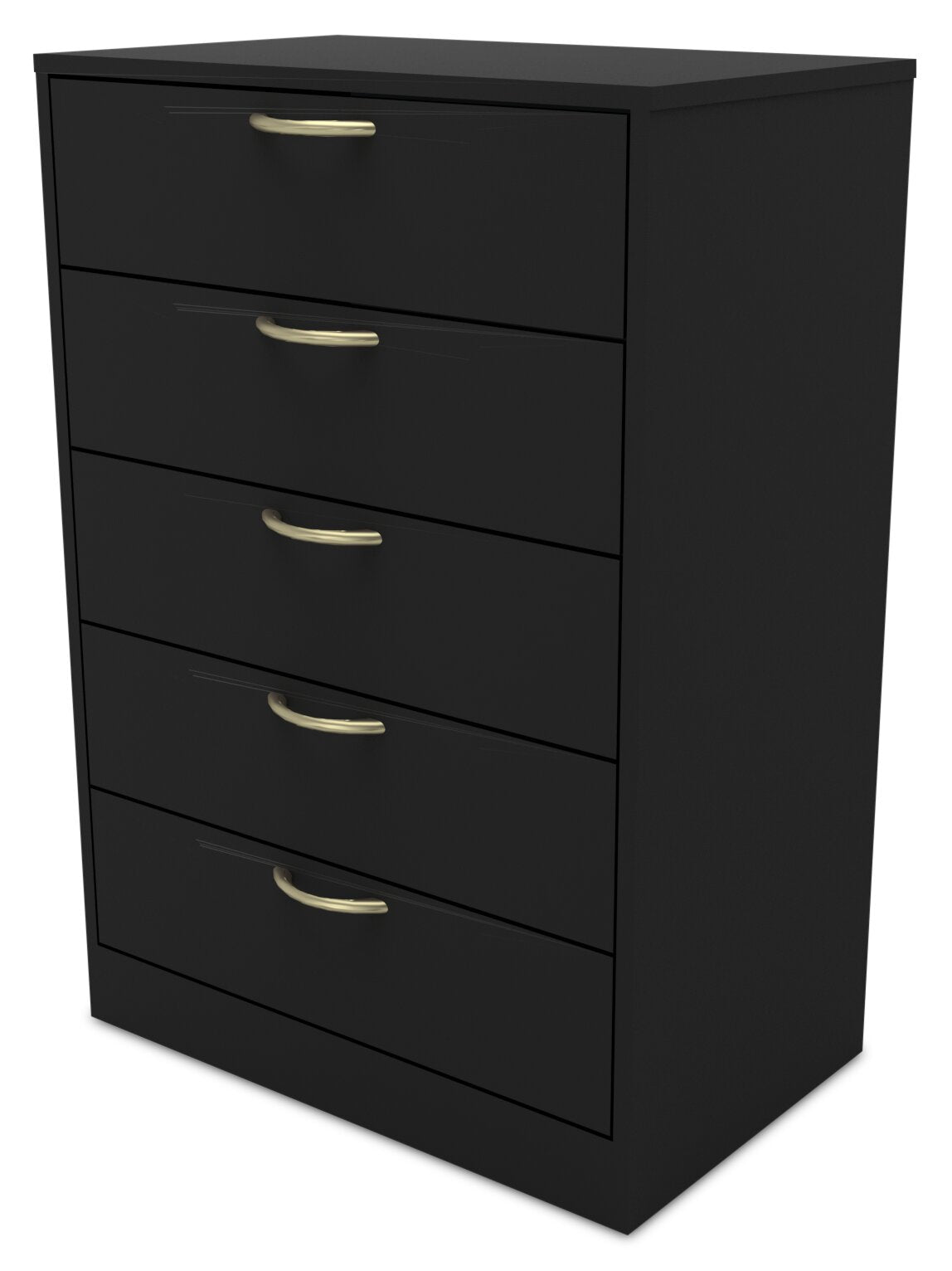 Arlo Bedroom Chest of Drawers, 5-Drawer, 23.6"W x 36.2"H, Made in Canada - Black | Commode verticale Arlo de 23,6 po (L) x 36,2 po (H) à 5 tiroirs pour la chambre à coucher, fabriquée au Canada - noire