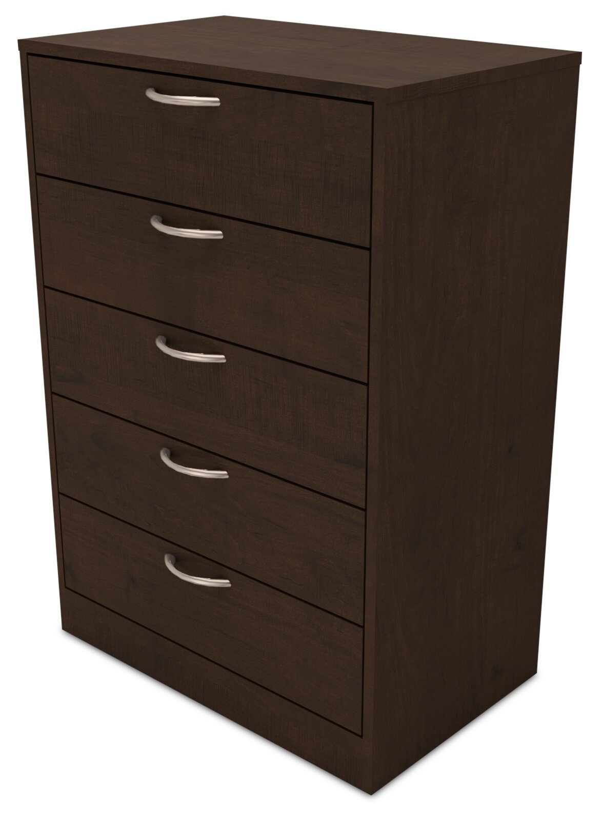 Arlo Bedroom Chest of Drawers, 5-Drawer, 23.6"W x 36.2"H, Made in Canada - Espresso Brown | Commode verticale Arlo de 23,6 po (L) x 36,2 po (H) à 5 tiroirs pour la chambre à coucher, fabriquée au Canada - brun espresso