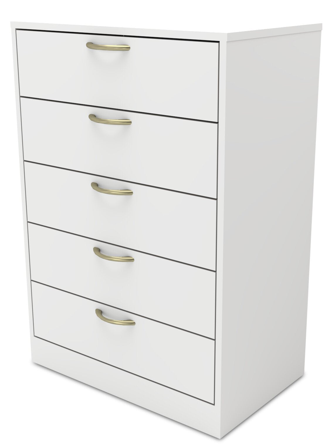 Arlo Bedroom Chest of Drawers, 5-Drawer, 23.6"W x 36.2"H, Made in Canada - White | Commode verticale Arlo de 23,6 po (L) x 36,2 po (H) à 5 tiroirs pour la chambre à coucher, fabriquée au Canada - blanche