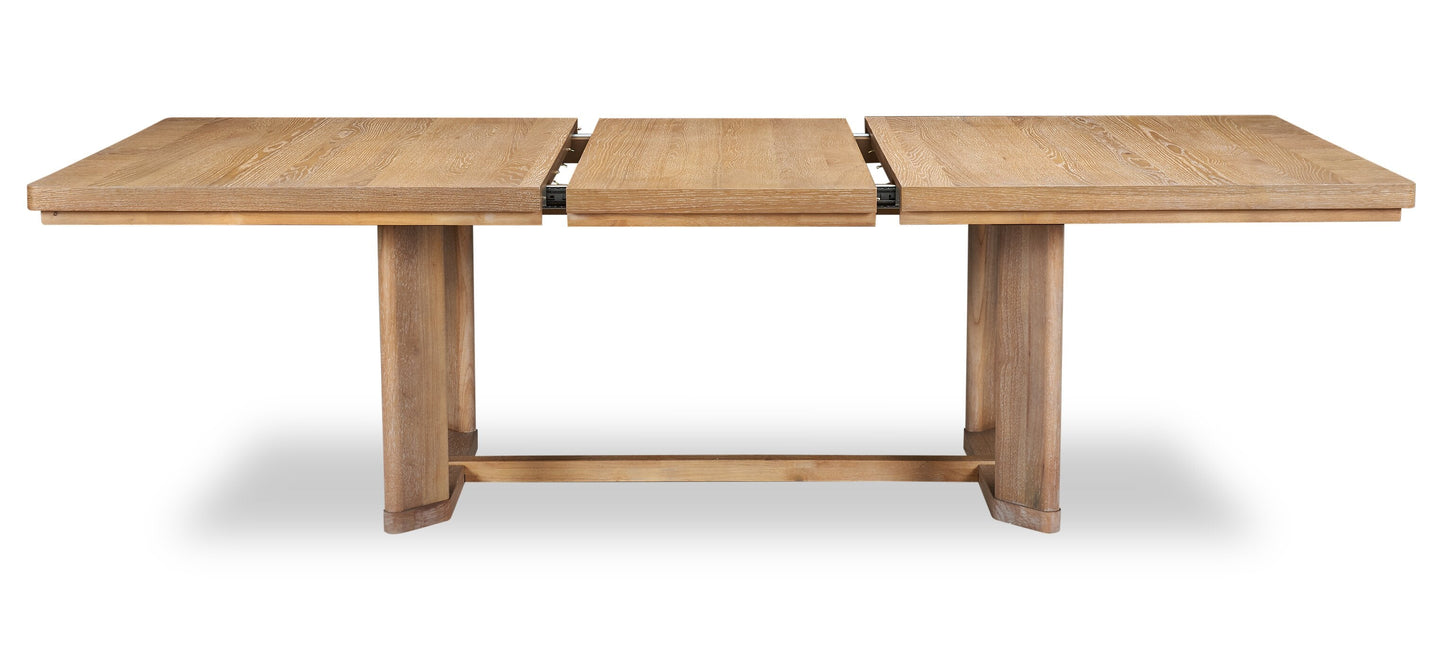 Aspen Dining Table with 80-104" Extension, Trestle Base - Natural | Table de salle à manger Aspen de 80 po à 104 po à rallonge et base à tréteaux - naturelle