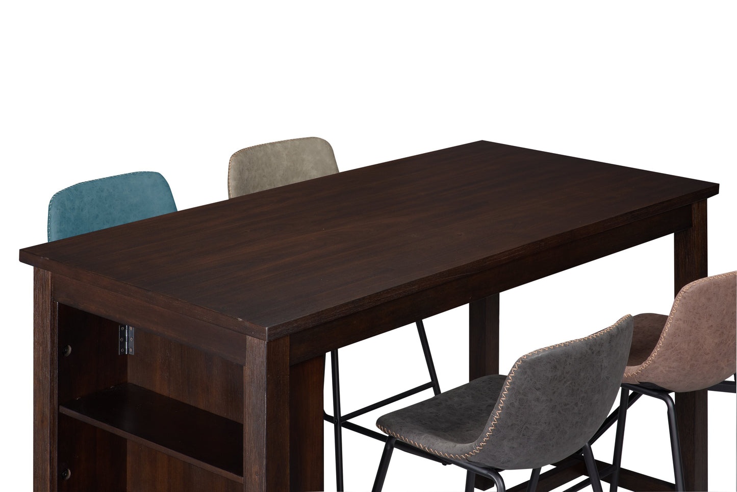 Astoria Counter-Height Dining Table with Built-in Shelves, 60"W - Brown | Table de salle à manger Astoria de 60 po (L) de hauteur comptoir avec tablettes intégrées - brune