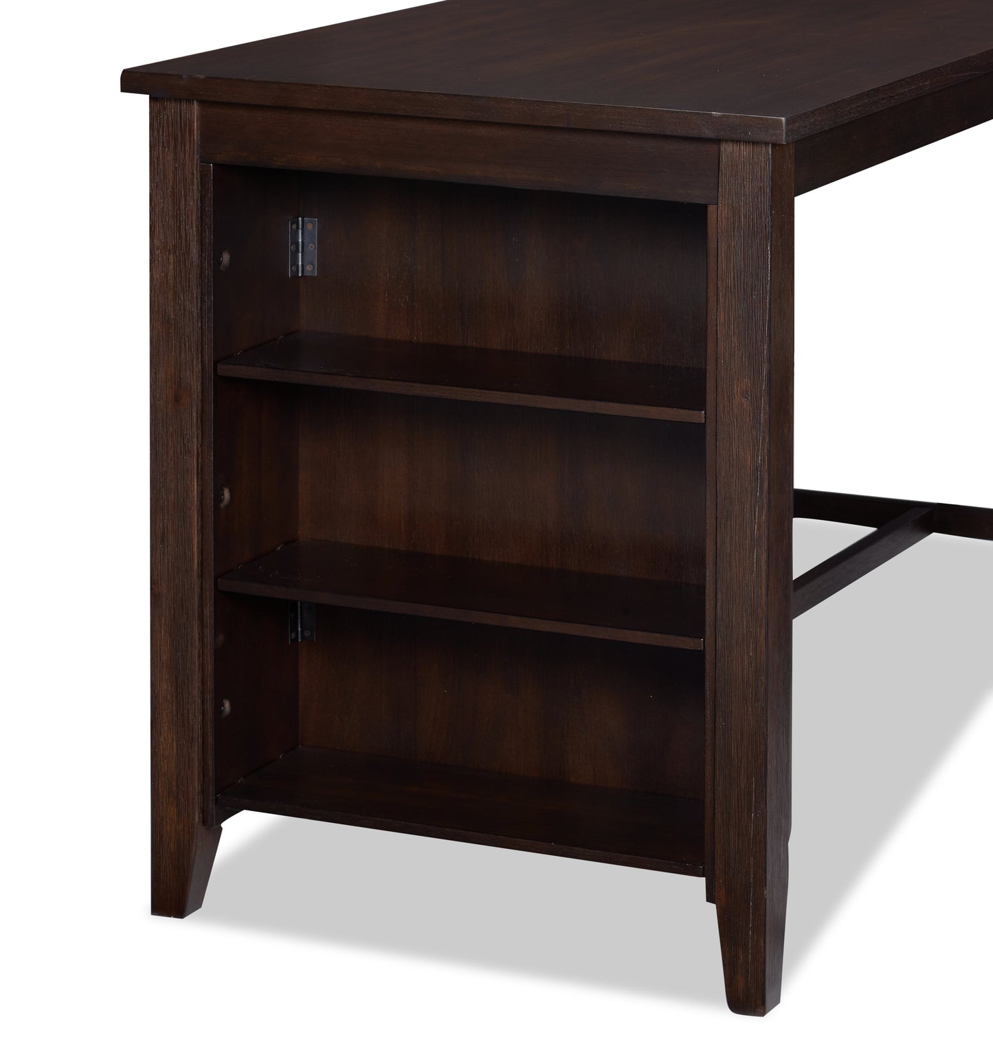 Astoria Counter-Height Dining Table with Built-in Shelves, 60"W - Brown | Table de salle à manger Astoria de 60 po (L) de hauteur comptoir avec tablettes intégrées - brune