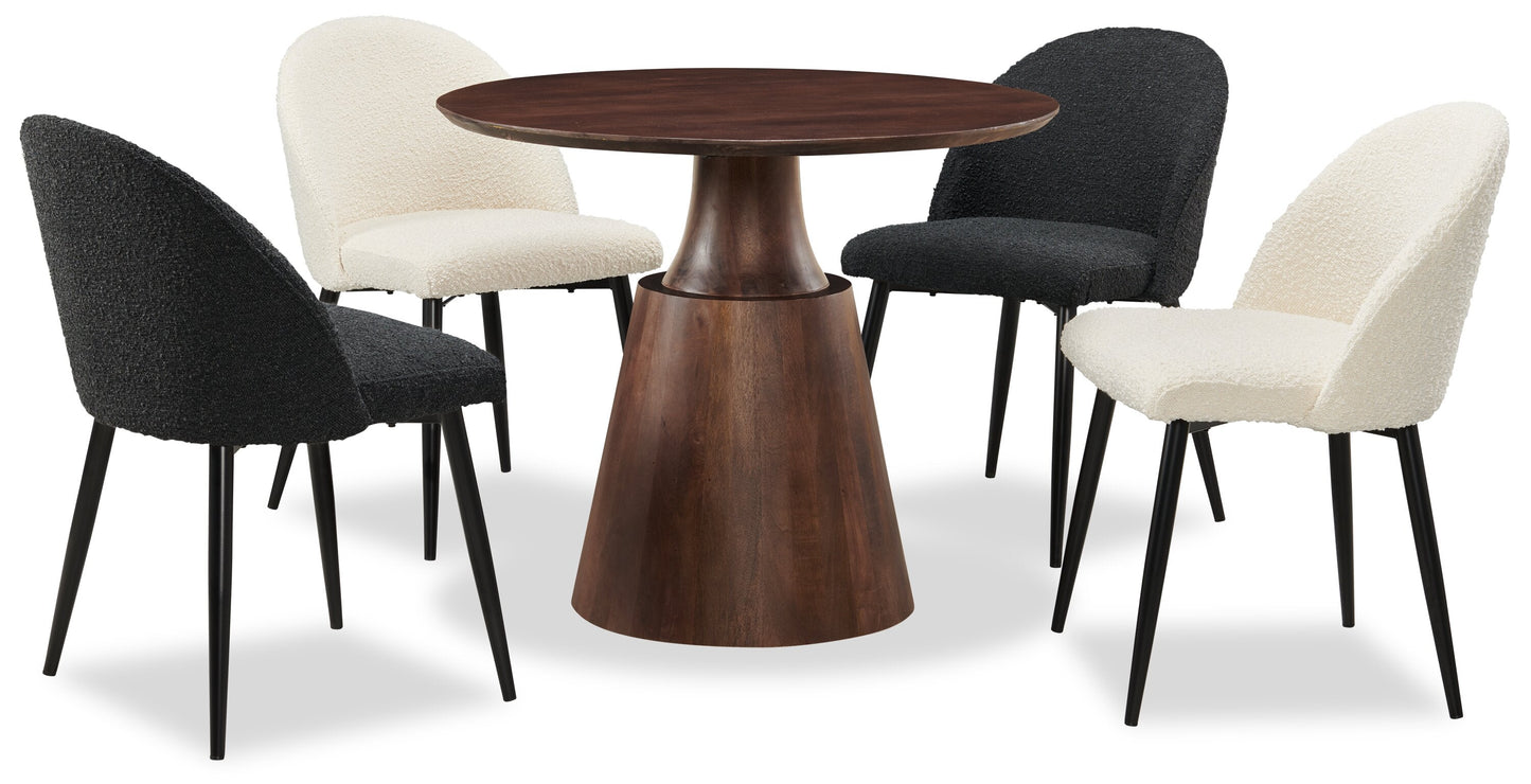 Bali Dining Table, Mango Wood, Pedestal Base, 36"W Round - Brown | Table de salle à manger ronde Bali de 36 po (L) en manguier avec base piédestal - brune