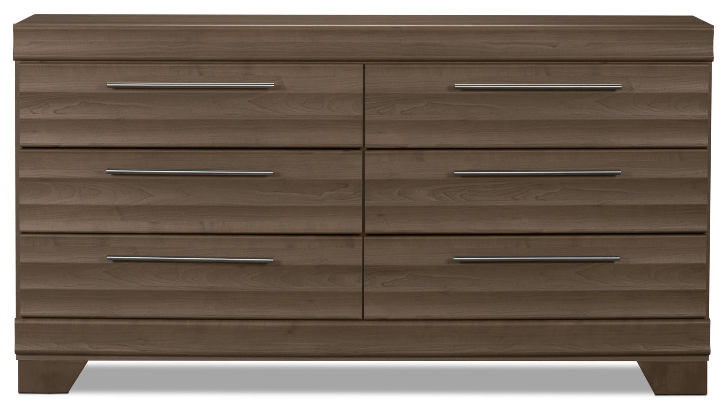 Olivia Bedroom 6-Drawer Dresser, 61.3"W x 32.8"H, Made in Canada - Grey | Commode Olivia de 61,3 po (L) x 32,8 po (H) à 6 tiroirs pour la chambre à coucher, fabriquée au Canada - grise