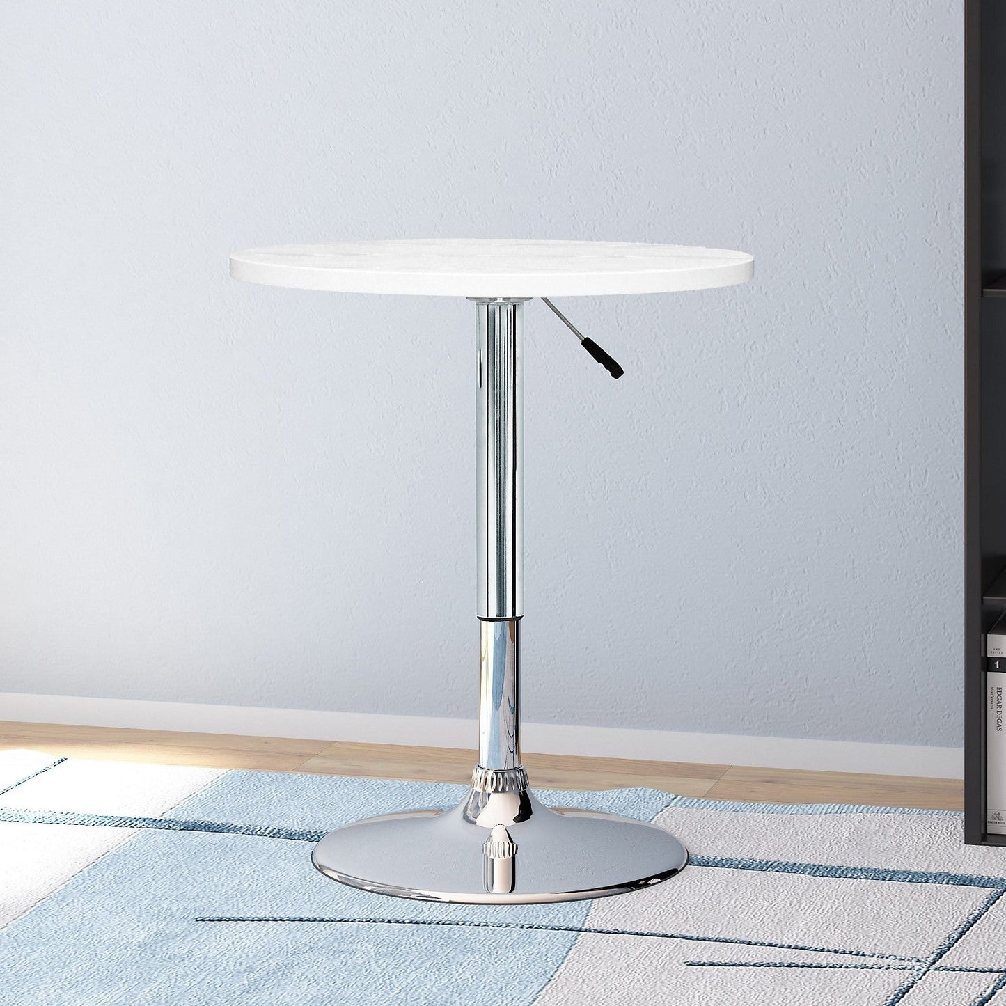 Adjustable Bar-Height Lift Table, Metal, 23.5"W Round - White | Table ronde de 23,5 po (L) réglable à hauteur bar, en métal - blanche