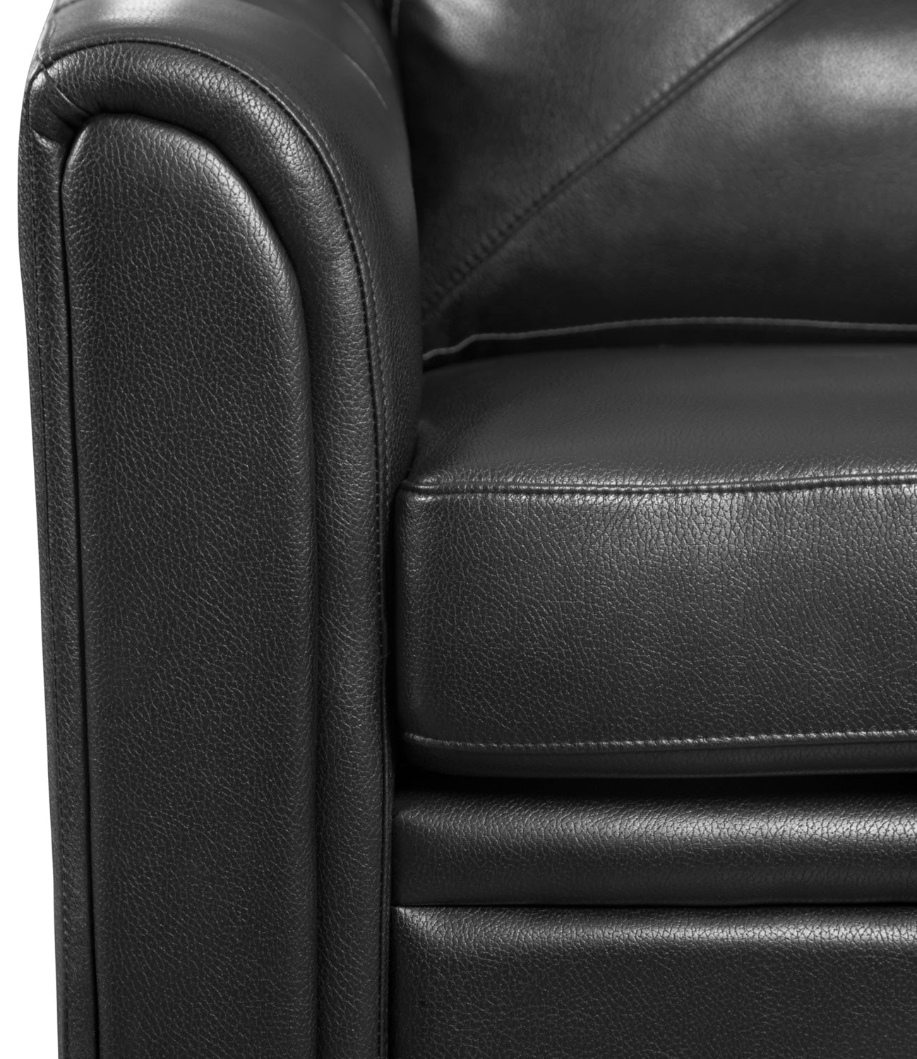 Andi 84" Leather-Look Fabric Sofa with Button Tufting - Black | Sofa Andi de 84 po en tissu d’apparence cuir avec capitonnage - noir