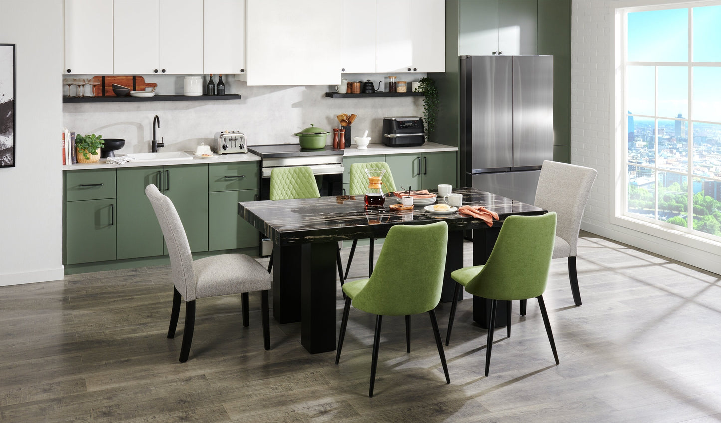 Burk Dining Table with Epoxy Resin Marble-Look Top, 72"W - Black | Table de salle à manger Burk de 72 po (L) avec dessus en résine époxy en imitation de marbre - noire