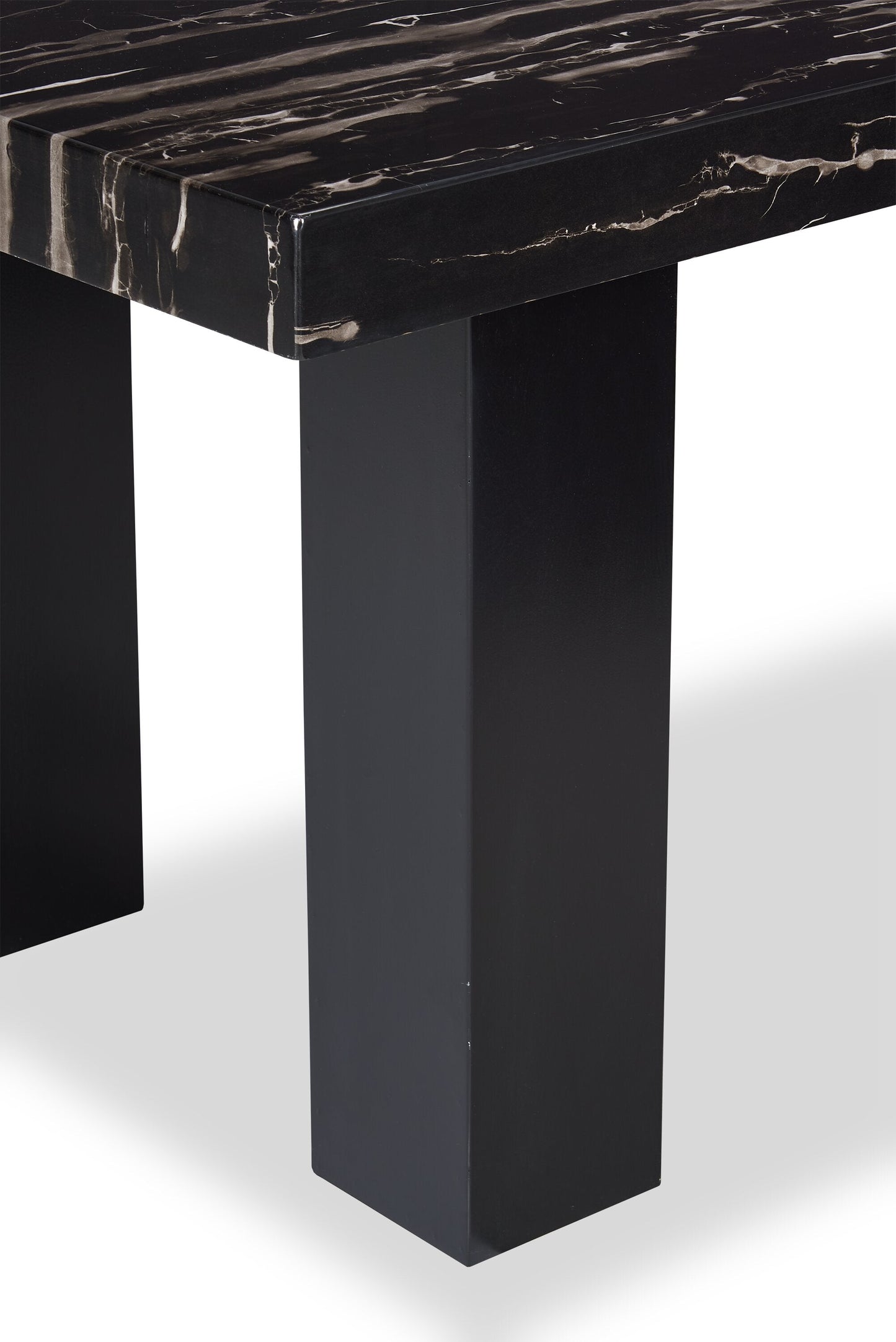 Burk Dining Table with Epoxy Resin Marble-Look Top, 72"W - Black | Table de salle à manger Burk de 72 po (L) avec dessus en résine époxy en imitation de marbre - noire