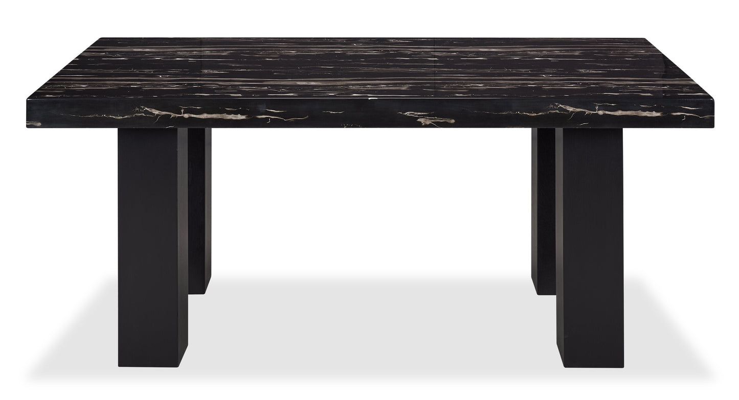 Burk Dining Table with Epoxy Resin Marble-Look Top, 72"W - Black | Table de salle à manger Burk de 72 po (L) avec dessus en résine époxy en imitation de marbre - noire