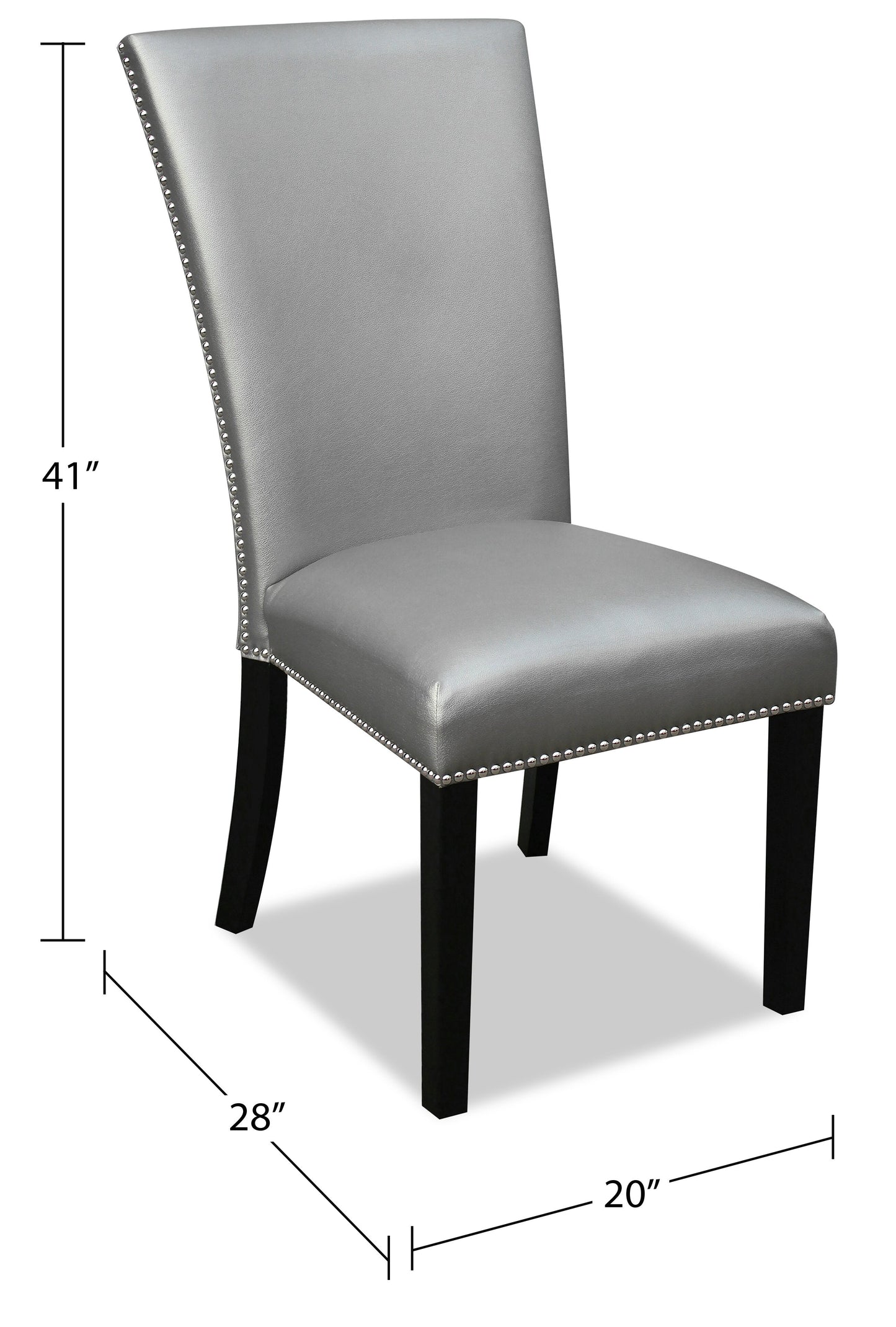 Cami Dining Chair with Vegan-Leather Fabric - Grey | Chaise de salle à manger Cami en tissu en similicuir - grise