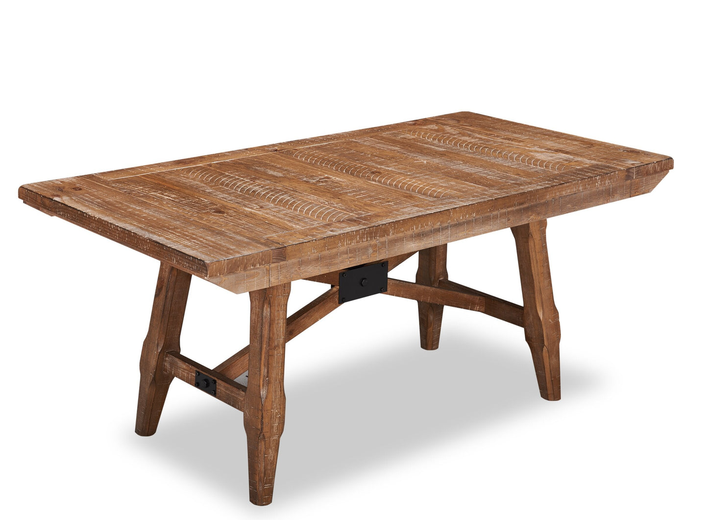 Cedar Dining Table, Pine Wood, Trestle-Base, 72.07"W - Brown | Table de salle à manger Cedar de 72,07 po (L) en pin avec base à tréteaux - brune
