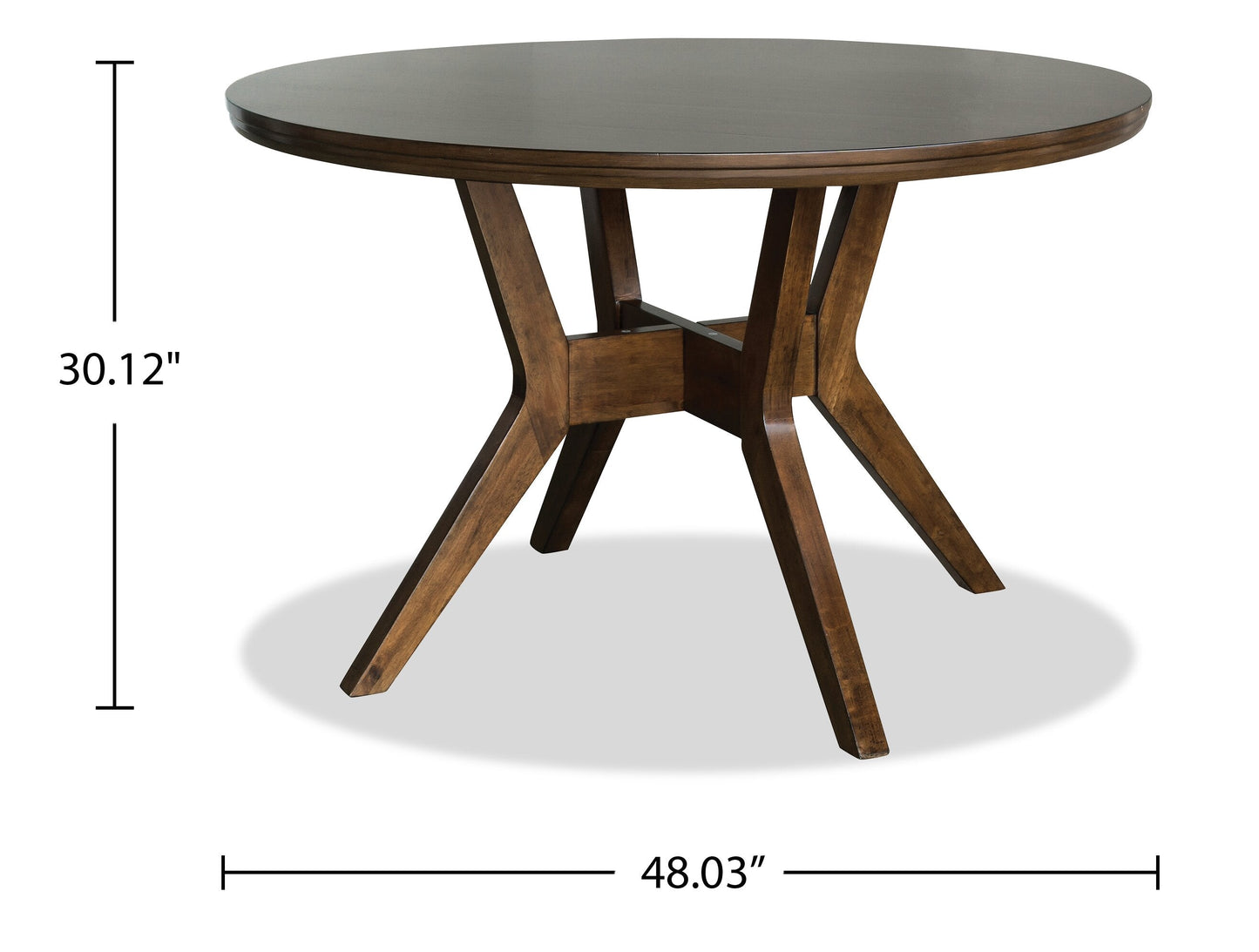 Chelsea Dining Table, 48"W Round - Walnut Brown | Table de salle à manger ronde Chelsea de 48 po (L) - brun noyer