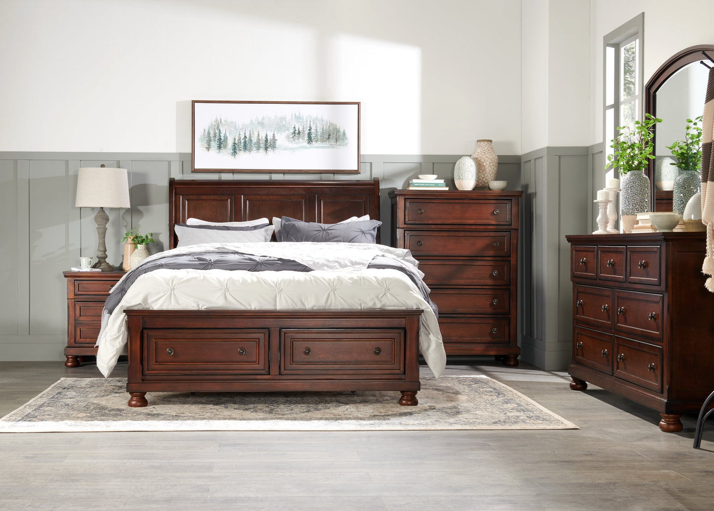 Chelsea Bedroom Chest of Drawers, 5-Drawer, 38"W x 52"H - Cherry Brown | Commode verticale Chelsea de 38 po (L) x 52 po (H) à 5 tiroirs pour la chambre à coucher - brun cerisier