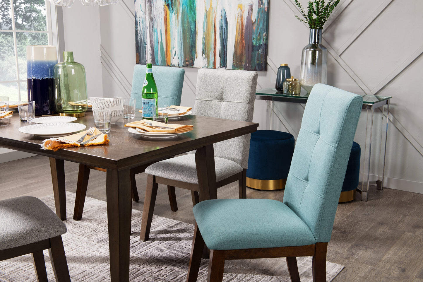 Chelsea Dining Table, 60"W - Grey/Brown | Table de salle à manger Chelsea de 60 po (L) - gris-brun