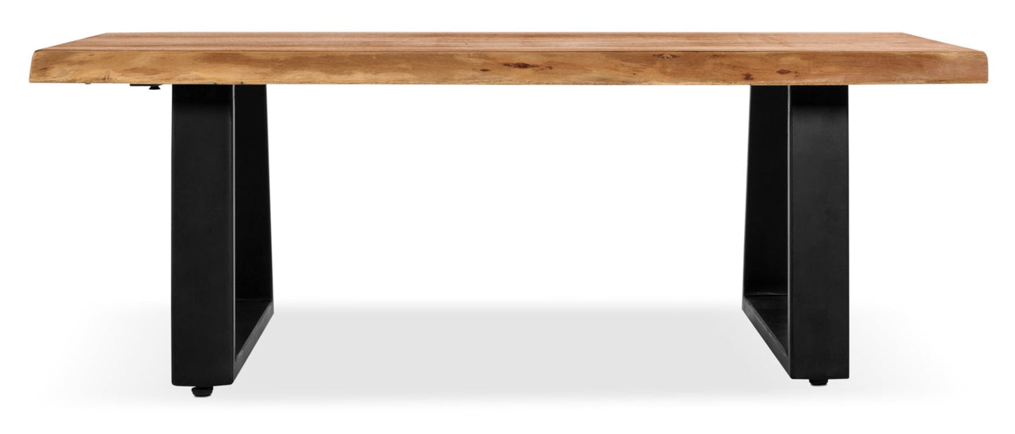 Agra 45" Rustic Coffee Table - Brown and Black with Iron Legs|Table à café rustique Agra de 45 po - brune et noire avec pattes en fer