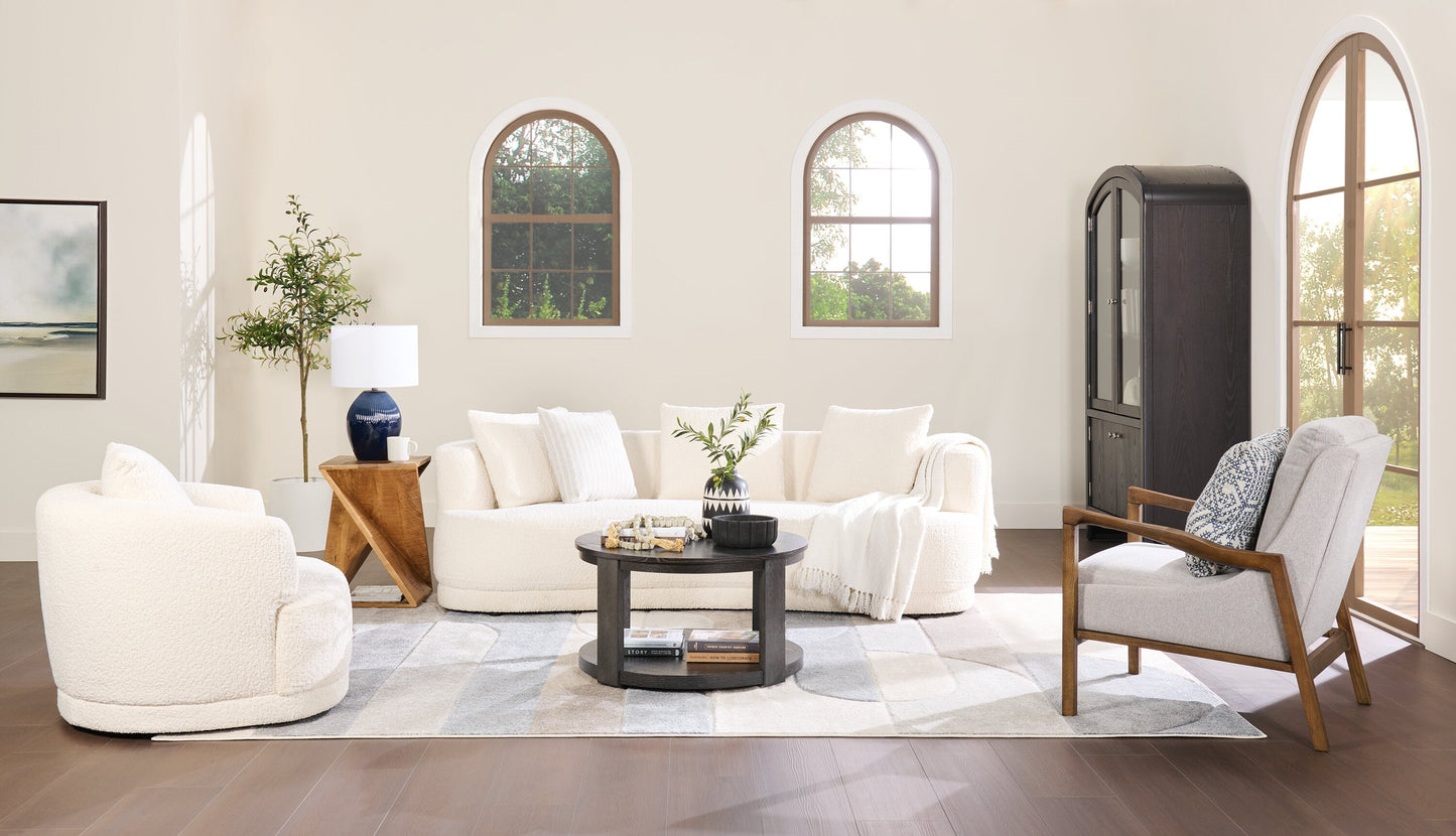 Declan 31.5" Modern Round Coffee Table with Shelf & Casters - Black | Table à café ronde Declan moderne de 31,5 po avec tablette - noire