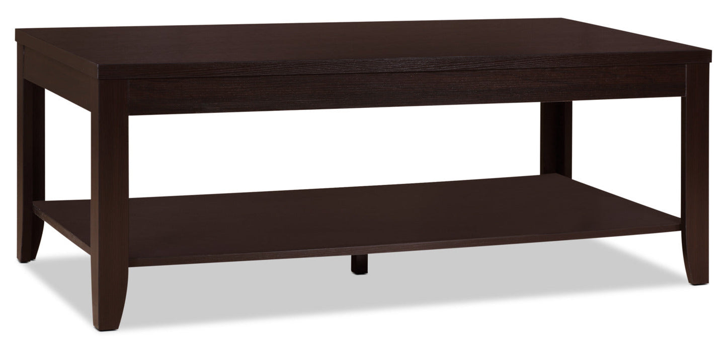 Aspen 47.3" Traditional 3-Pack Coffee + 2 End Tables - Espresso Brown |Ensemble 3 tables traditionnelles Aspen de 47,3 po (table à café et 2 tables de bout) - brun espresso