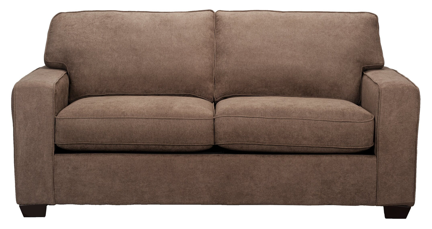 Made in Canada Fiona 74" Chenille Fabric Full-Size Sofa Bed with Track Arms - Mocha Brown | Sofa-lit double Fiona de 74 po fabriqué au Canada en tissu de chenille avec accoudoirs rectilignes - brun moka