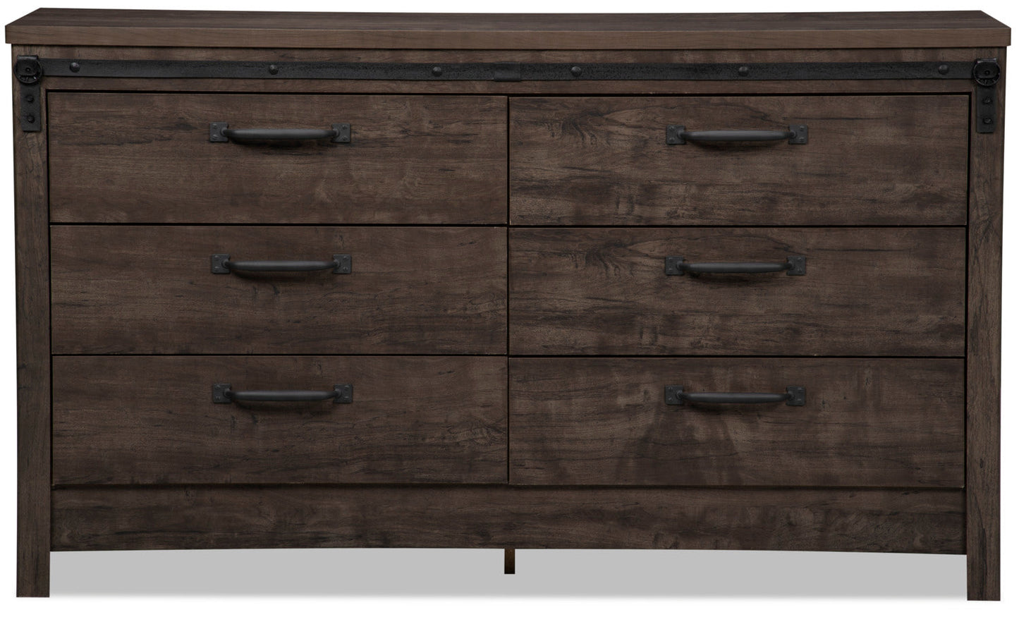 Grayson Bedroom 6-Drawer Dresser, 56.6"W x 32.3"H, Made in Canada, Rustic - Dark Grey | Commode rustique Grayson de 56,6 po (L) x 32,3 po (H) à 6 tiroirs pour la chambre à coucher, fabriquée au Canada - gris foncé
