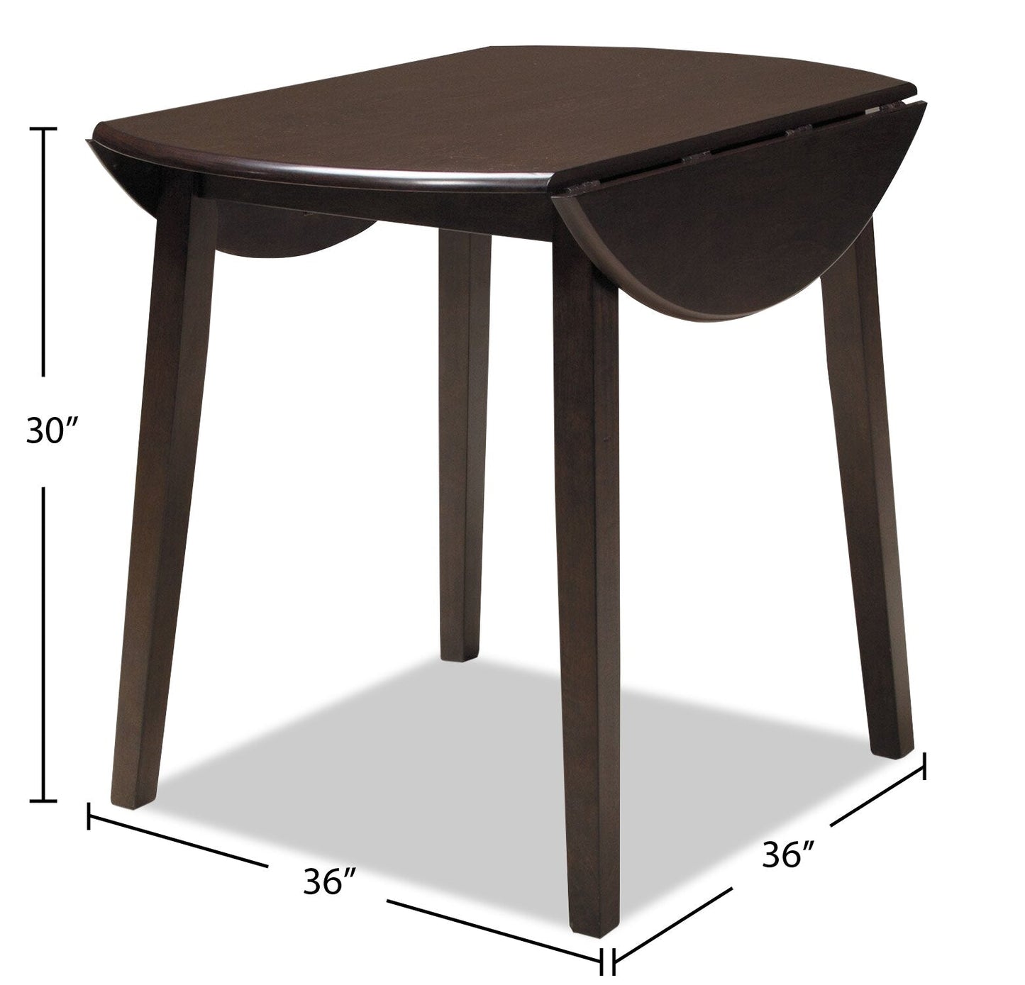 Hammis Drop-Leaf Dining Table, 36"W Round - Brown | Table de salle à manger ronde Hammis de 36 po (L) à abattant - brune