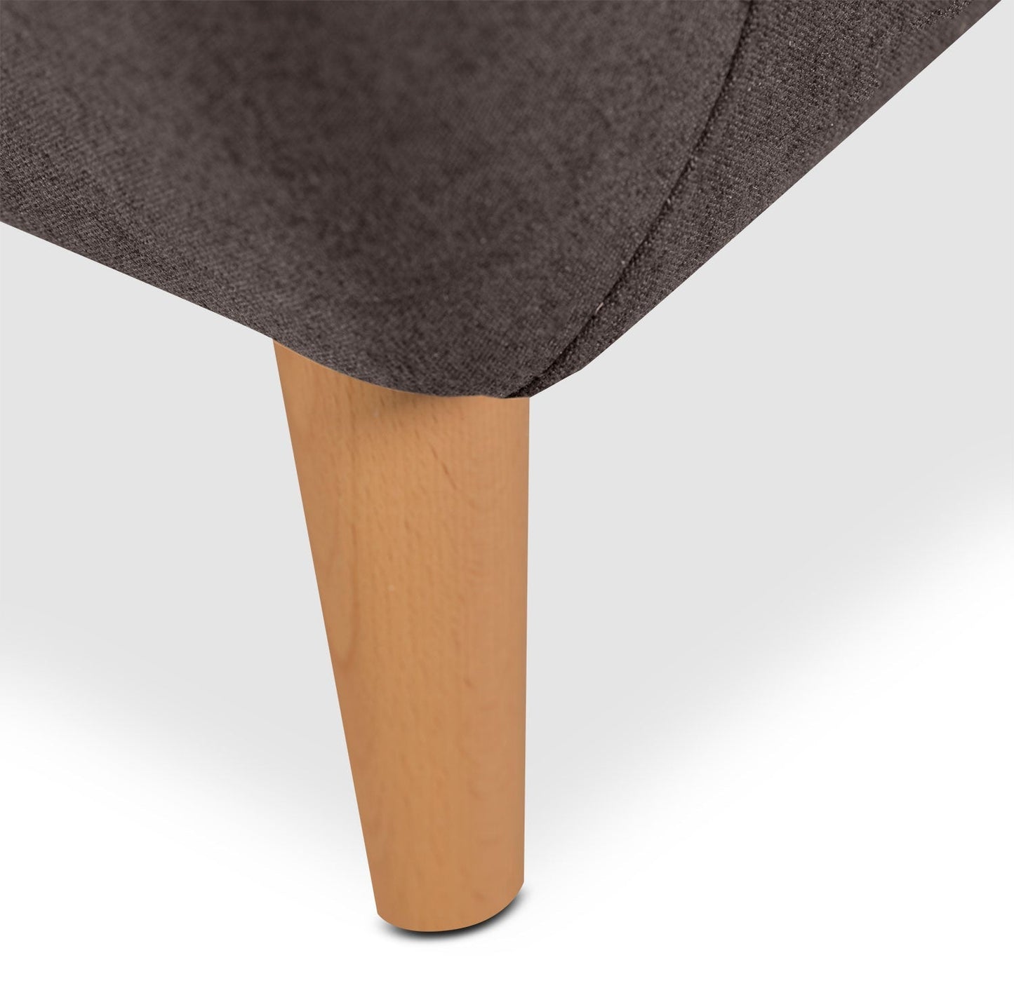 Calla 73.62" Linen-Look Fabric Condo Size Sofa with Button Tufting and Wood Legs - Dark Grey | Sofa Calla de 73,62 po de format condo en tissu d’apparence lin avec capitonnage et pattes en bois - gris foncé