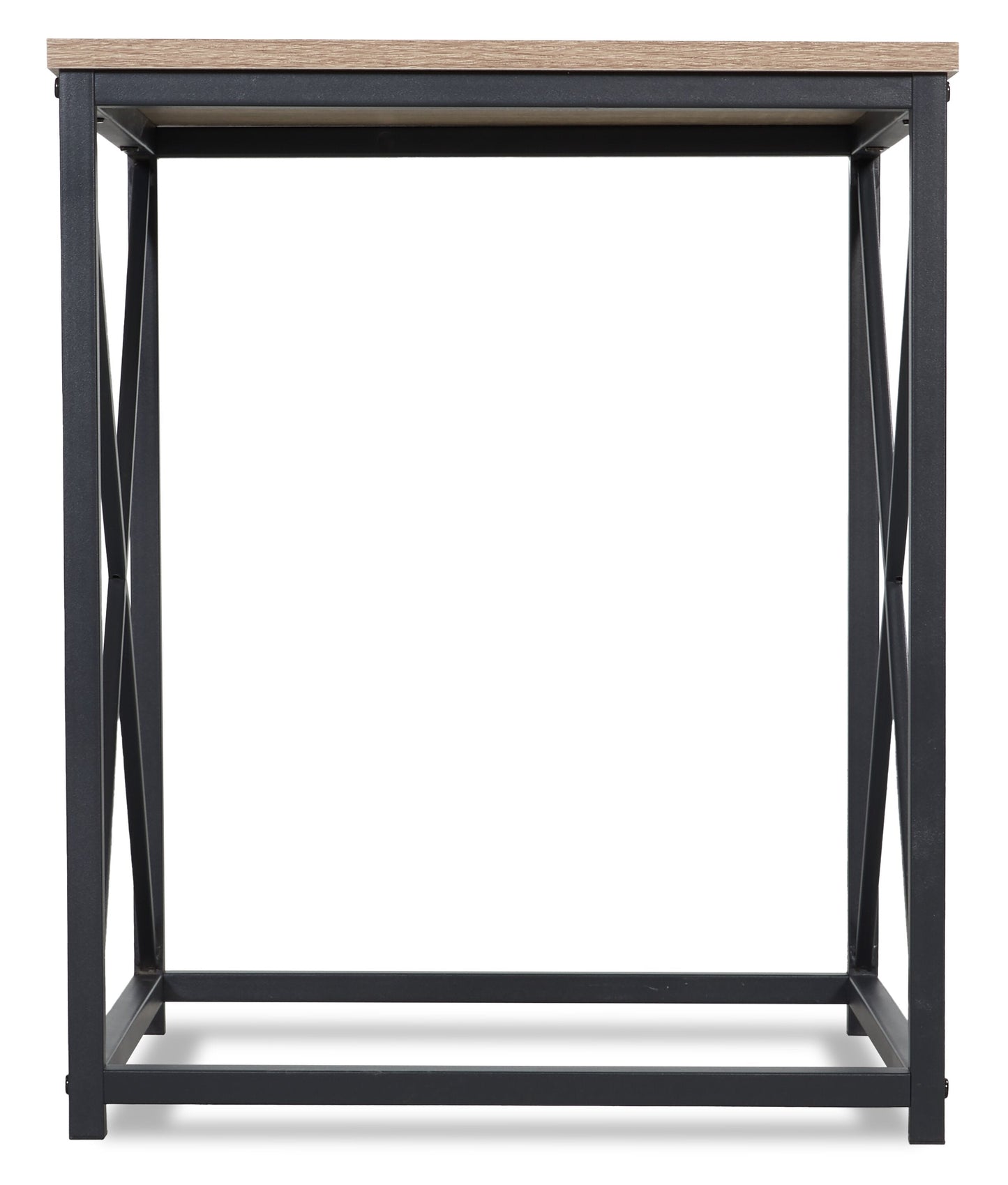 Kasey 42.25" Modern 3-Pack Coffee + 2 End Tables - Dark Taupe with Black Metal Base|Ensemble 3 tables modernes Kasey de 42,25 po (table à café et 2 tables de bout) - taupe foncée avec base en métal noir