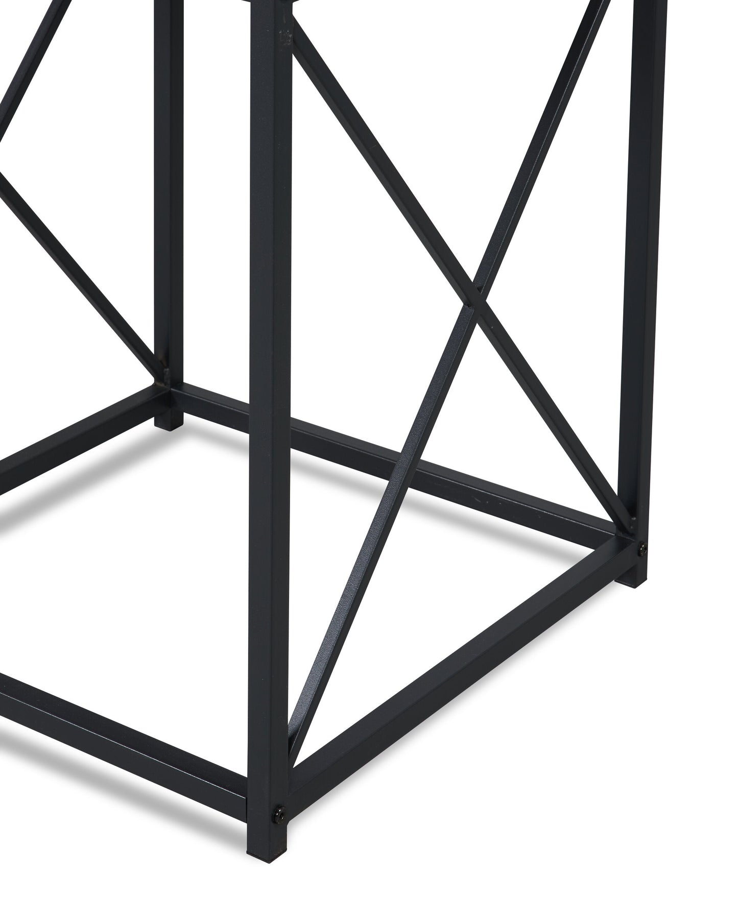 Kasey 42.25" Modern 3-Pack Coffee + 2 End Tables - Dark Taupe with Black Metal Base|Ensemble 3 tables modernes Kasey de 42,25 po (table à café et 2 tables de bout) - taupe foncée avec base en métal noir
