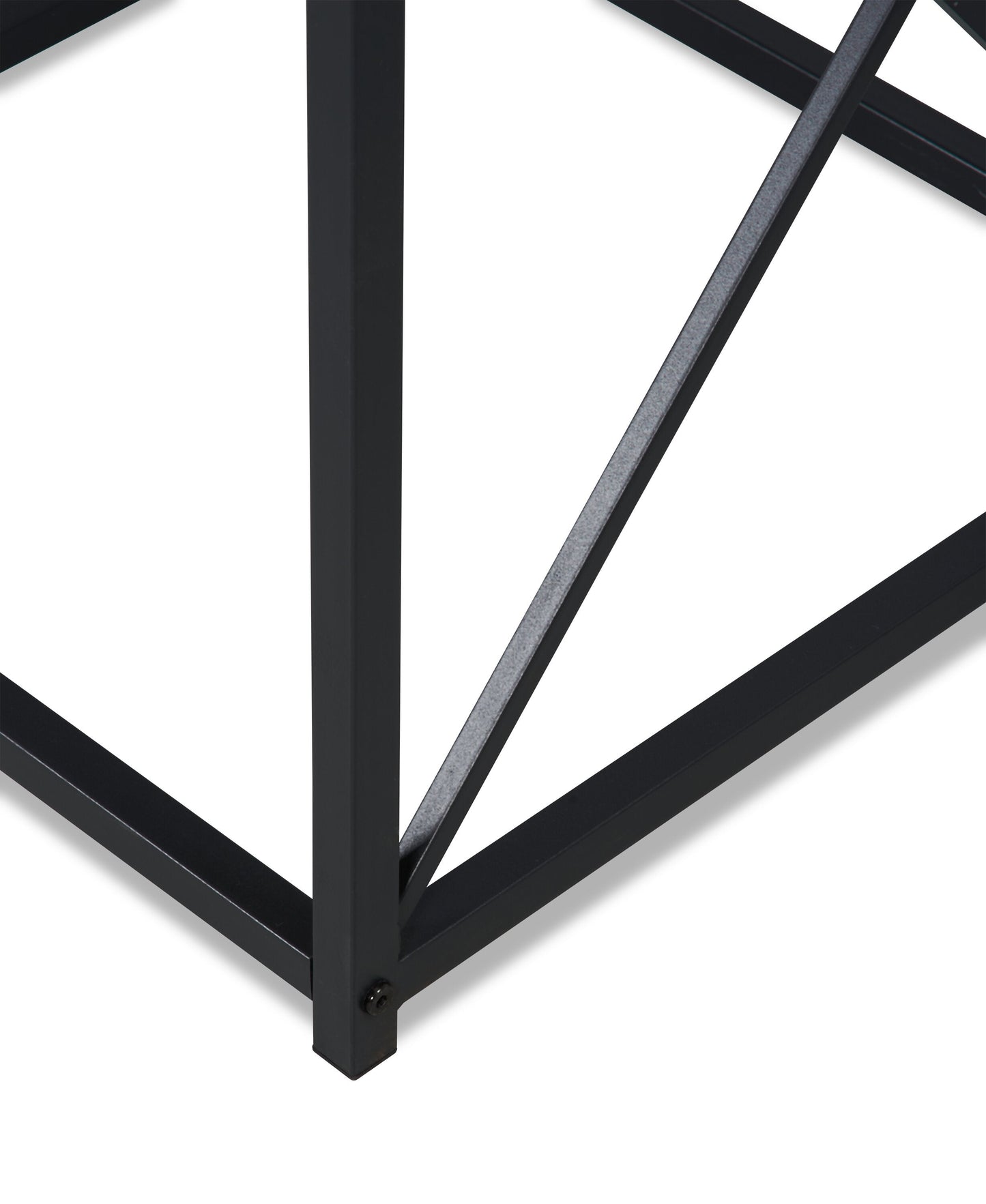 Kasey 42.25" Modern 3-Pack Coffee + 2 End Tables - Dark Taupe with Black Metal Base|Ensemble 3 tables modernes Kasey de 42,25 po (table à café et 2 tables de bout) - taupe foncée avec base en métal noir