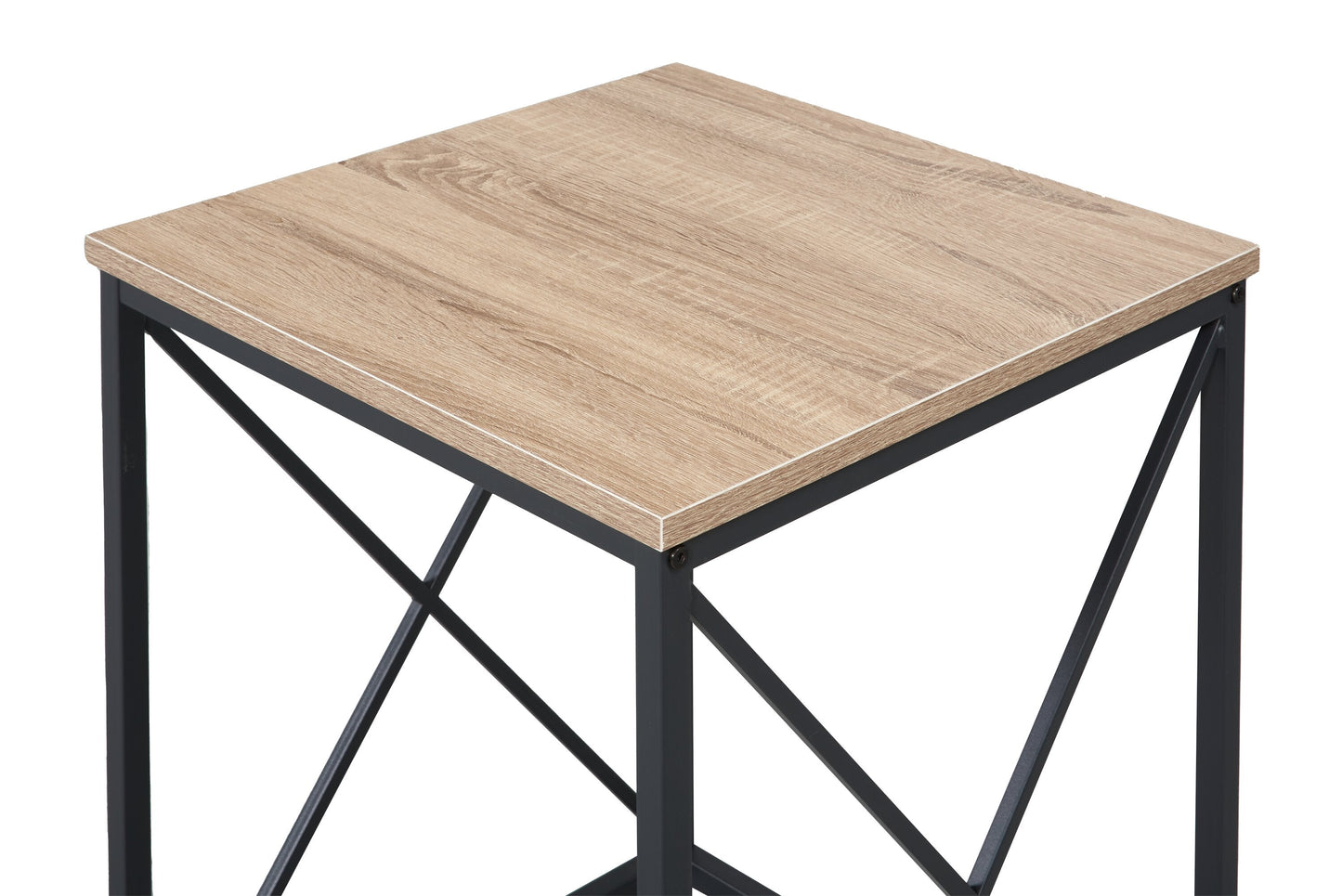 Kasey 42.25" Modern 3-Pack Coffee + 2 End Tables - Dark Taupe with Black Metal Base|Ensemble 3 tables modernes Kasey de 42,25 po (table à café et 2 tables de bout) - taupe foncée avec base en métal noir