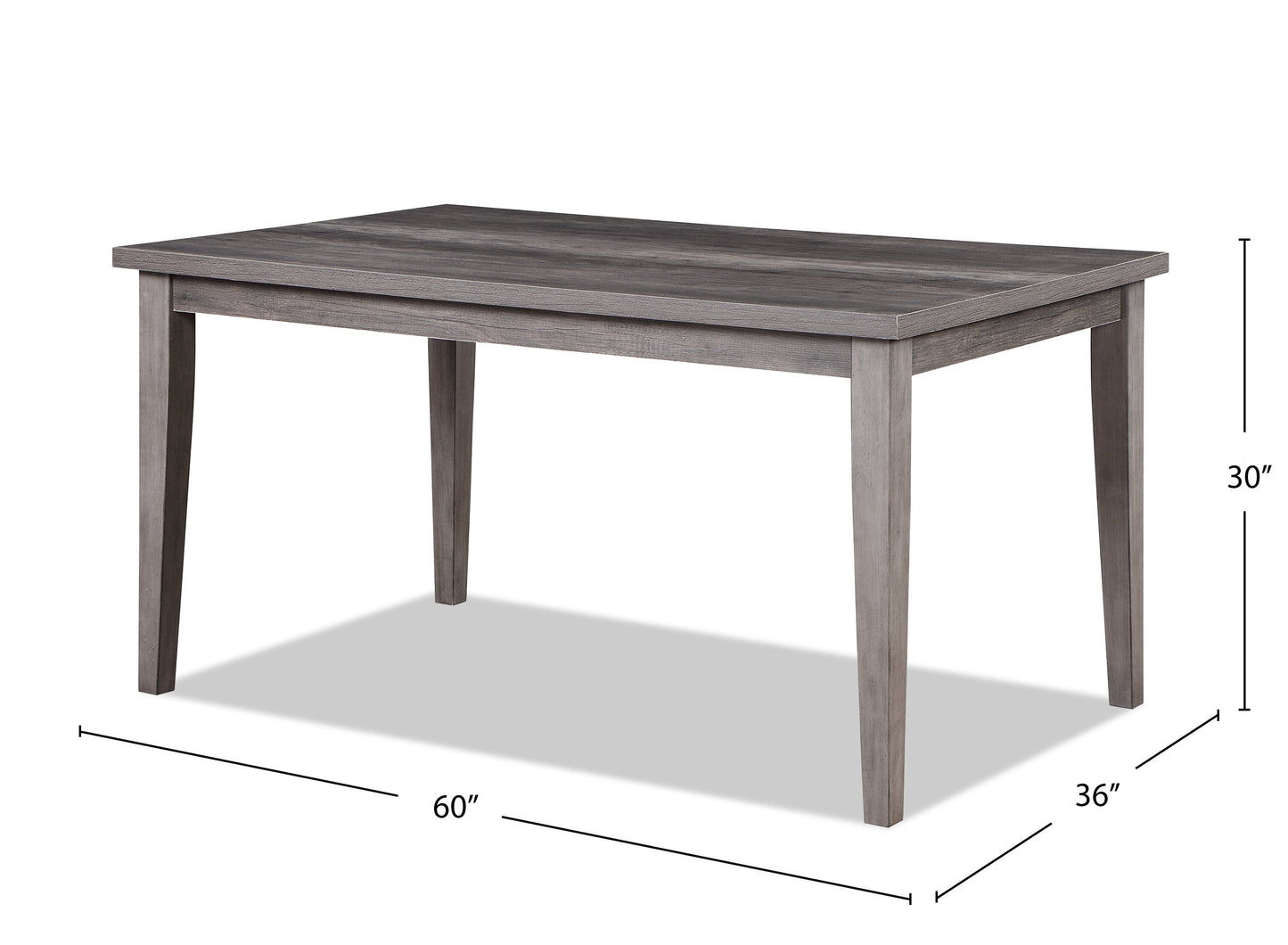 Krew Dining Table, Melamine, 60"W - Grey | Table de salle à manger Krew de 60 po (L) en mélamine - grise