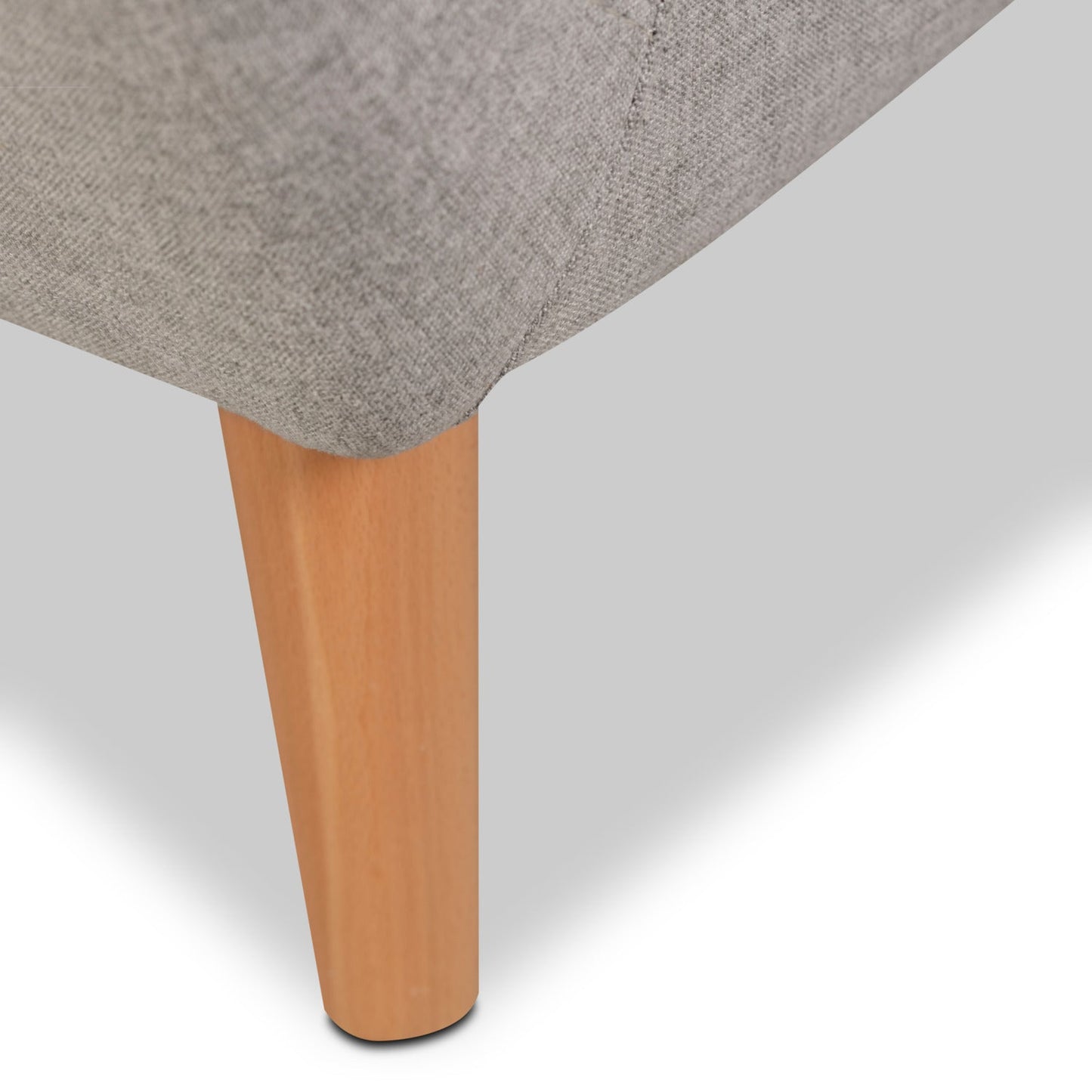 Calla 73.62" Linen-Look Fabric Condo Size Sofa with Button Tufting and Wood Legs - Light Grey | Sofa Calla de 73,62 po de format condo en tissu d’apparence lin avec capitonnage et pattes en bois - gris clair