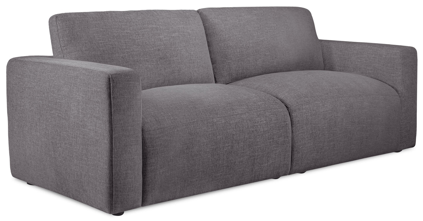 Kort & Co. Lotus 89" Chenille Fabric Sofa with Feather Down Cushions - Charcoal Grey | Sofa Lotus de Kort & Co. de 89 po en tissu de chenille avec coussins en duvet et plumes - gris anthracite