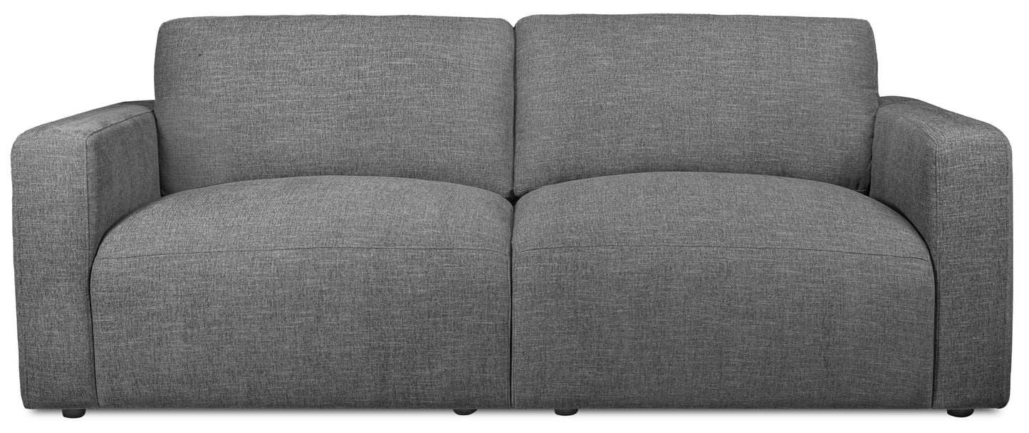 Kort & Co. Lotus 89" Chenille Fabric Sofa with Feather Down Cushions - Charcoal Grey | Sofa Lotus de Kort & Co. de 89 po en tissu de chenille avec coussins en duvet et plumes - gris anthracite