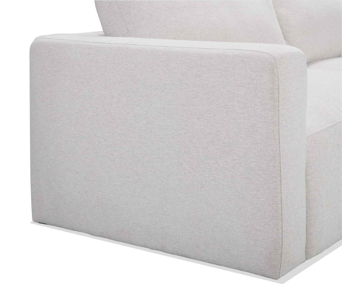 Kort & Co. Lotus 89" Chenille Fabric Sofa with Feather Down Cushions - Linen Grey | Sofa Lotus de Kort & Co. de 89 po en tissu de chenille avec coussins en duvet et plumes - gris lin